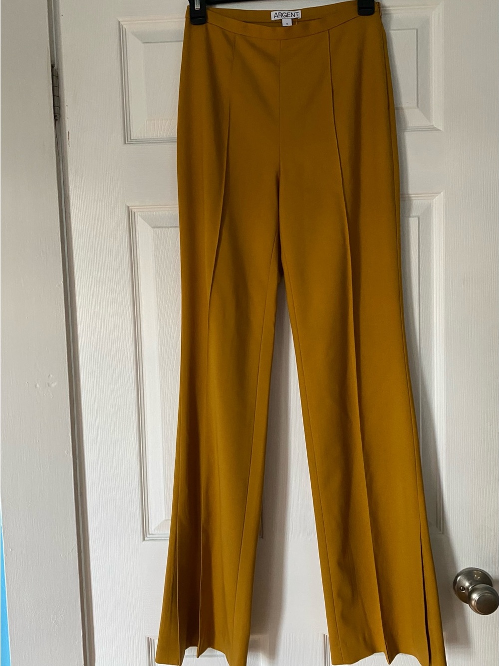 Argent Side Zip Mustard Wide-Leg Pants never worn Size 0